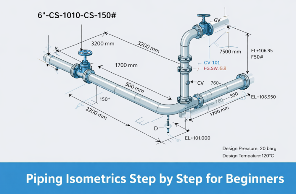 Piping isometrics step by step for beginners in piping engineering